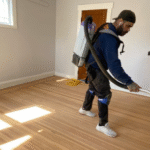 Why is it useful to think about how floor colour will look on cloudy days as well as in bright sun