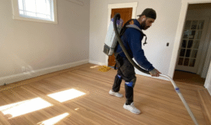 Why is it useful to think about how floor colour will look on cloudy days as well as in bright sun