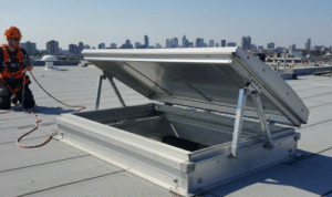 Why is it wise to see whether roof access is restricted or open to anyone who enters the building?